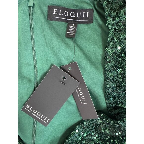 Green Sequin Cowl Neck Dress Size 14 New Holiday Cocktail Party Christmas Event - Picture 5 of 7